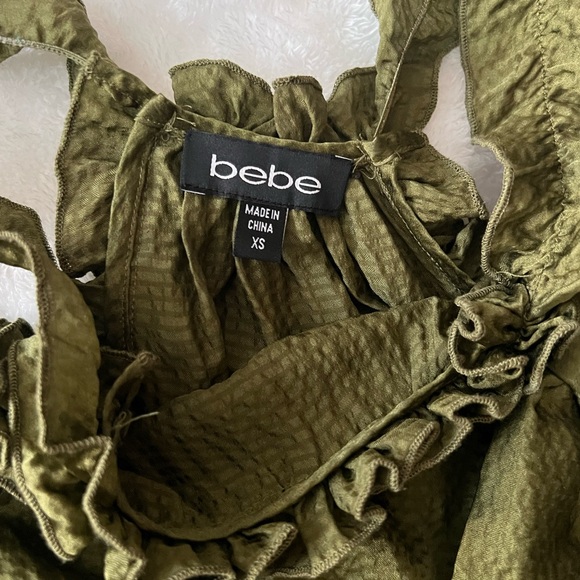 Bebe Olive Ruffle Tank Top - Picture 5 of 9